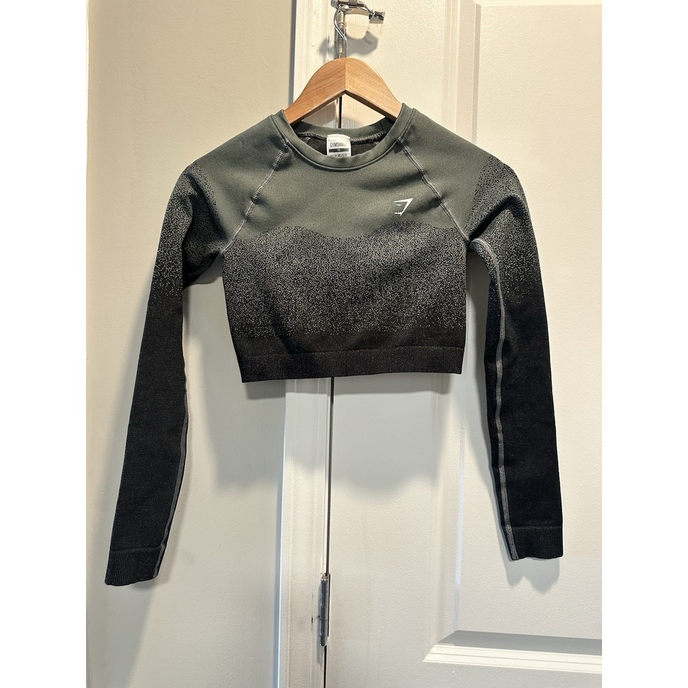 Gymshark‎ Grayscale Cropped Long Sleeve XS